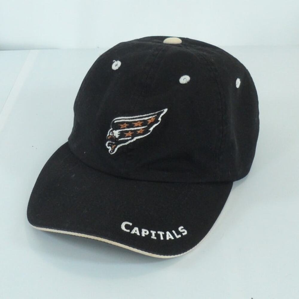 VTG Washington Capitals Strapback NHL Hockey Adjustable Cap Hat Black Twins Ent